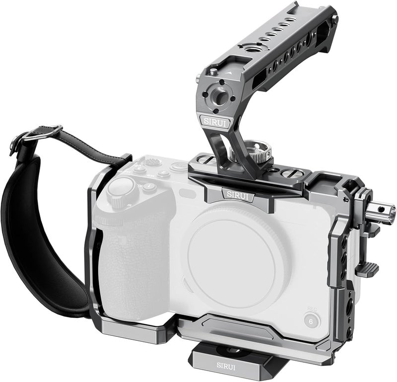 sirui Camera Cage Kit for Sony FX 3 FX30 with Top Handle Wrist Strap Cable Clamp for HDMI NATO Rail, QR Plate for Arca-Swiss, Modular Design Compatible with Sony XLR Handle, Grey - Image 1